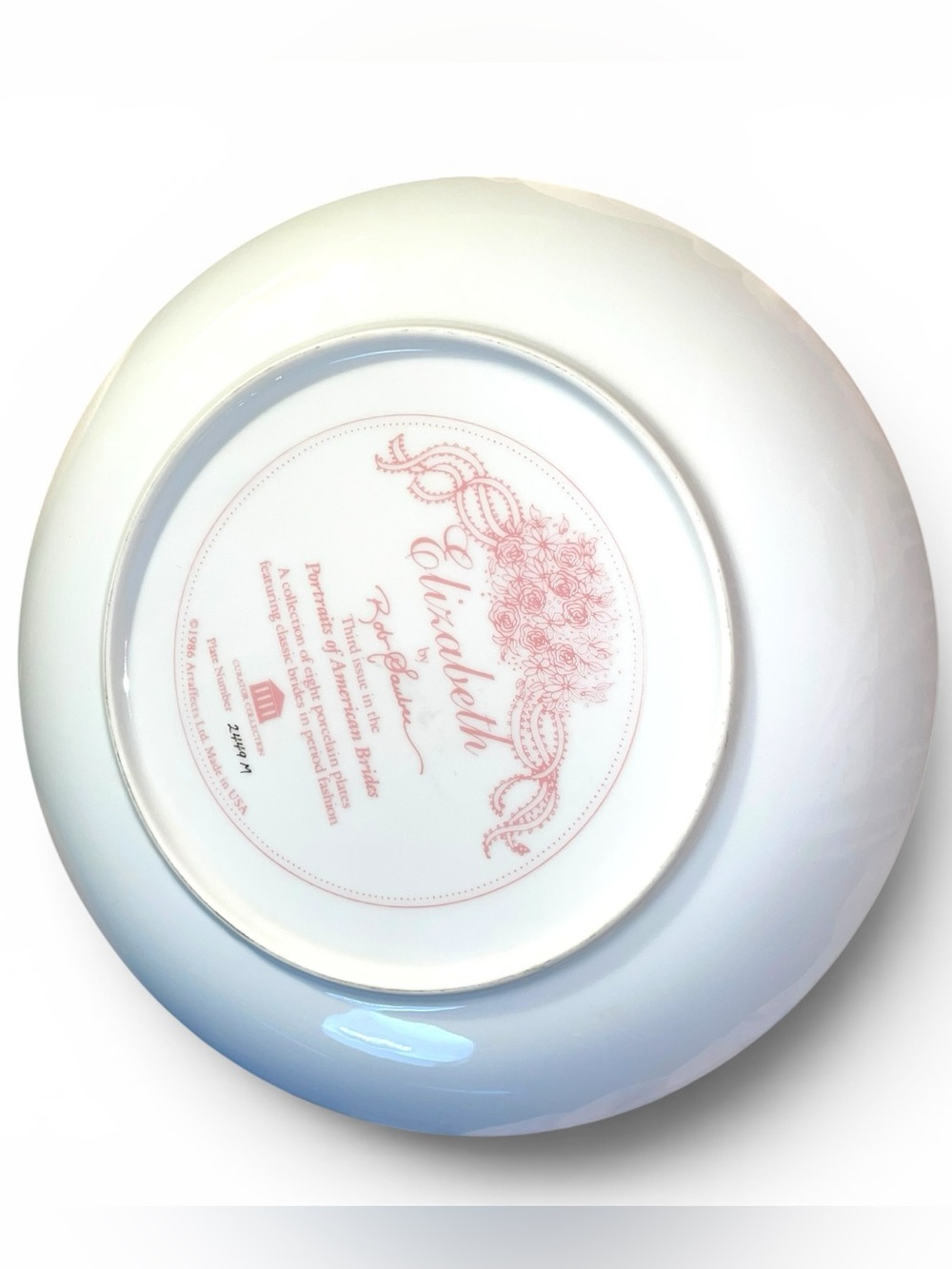 Elizabeth Bob Guge Collectible Bridal Plate #2449M Vintage 1986 - Picture 7 of 7